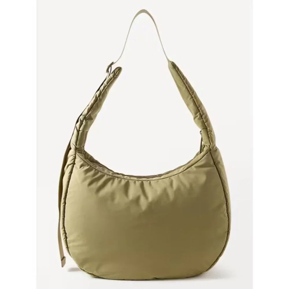 Athleta Olive Green Quilted Hobo Bag NWT